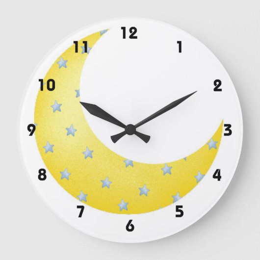 Sichelförmiger Mond Große Wanduhr (Vorderseite)