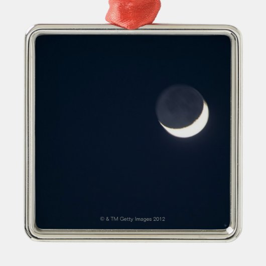 Sichelförmiger Mond Silbernes Ornament (Vorne)