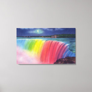 Sichelförmiger Mond über belichtetem Horseshow Leinwanddruck