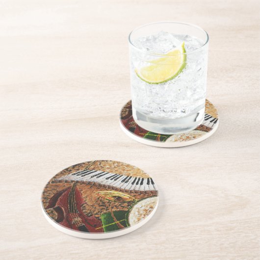 Sichelförmiger Stadt-Klavier-Getränk-Untersetzer Sandstein Untersetzer (Seite)