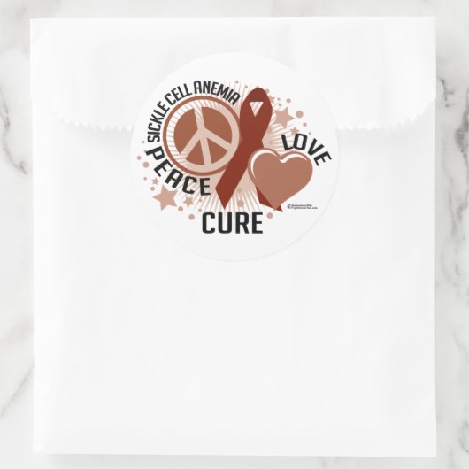Sichelzellanämie PLC Runder Aufkleber (Tasche)