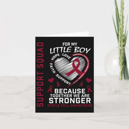 Sichelzellanämie Shirt Kleine Junge Unterstützung  Karte (Vorderseite)