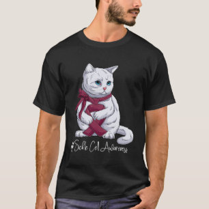 Sichelzellen-Bewusstseinsmonat Burgunder-Schleife T-Shirt