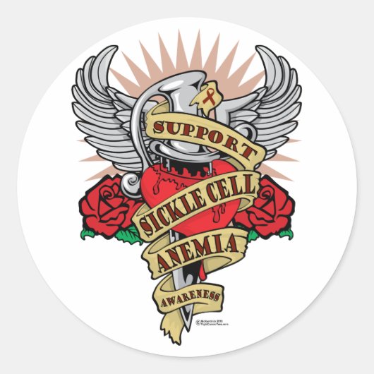 Sichelzellenanämie Runder Aufkleber (Vorderseite)