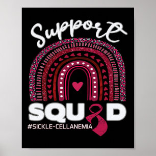 Sichelzellenanämie unterstützt Squad Burgund Ribbo Poster