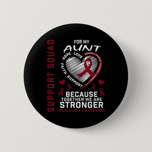 Sichelzellenanzeige Tante Support Squad Fan Button (Vorderseite)