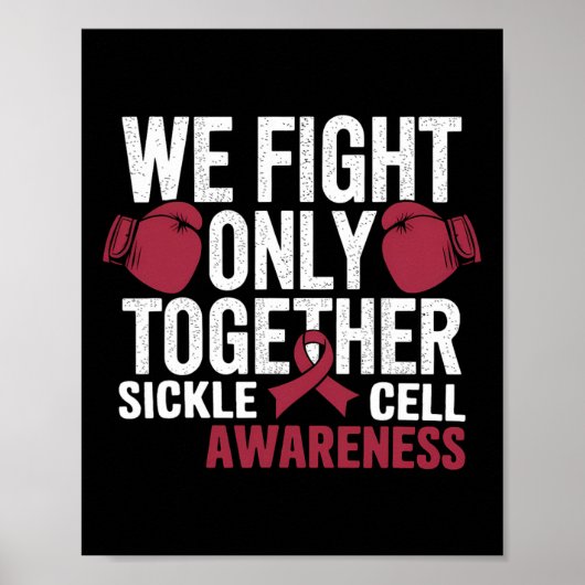 Sichelzellenbewusstsein Boxhandschuh Wir kämpfen n Poster (Vorne)