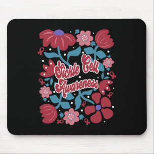 Sichelzellenbewusstsein Groovy Burgund Blume Art R Mousepad