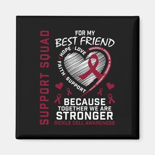 Sichelzellenbewusstsein Shirt Beste Freundschaftsu Magnet (Vorne)