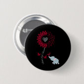 Sichelzellenbewusstsein Sonnenblume Elefant Butter Button (Vorne & Hinten)