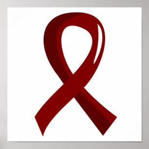 Sichelzellkrankheit Burgundy Ribbon 3 Poster