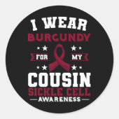 Sichelzellkrankheit Scd Burgundy Awareness Ribbon Runder Aufkleber (Vorderseite)