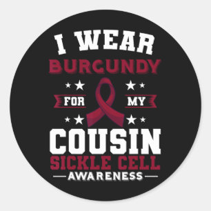 Sichelzellkrankheit Scd Burgundy Awareness Ribbon Runder Aufkleber