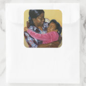 Sicher 1998 quadratischer aufkleber (Tasche)