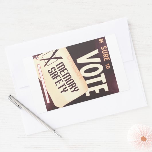 Sicher abstimmen: Speichersicherheitsticker Rechteckiger Aufkleber (Umschlag)