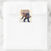 Sicher auf dem Mal Quadratischer Aufkleber (Tasche)
