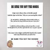 SICHER, DU GOT DAS GOODS Gedicht Poster (Vorne)