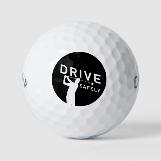 Sicher fahren - Funny Golfer Zitat Golfball (Vorderseite)