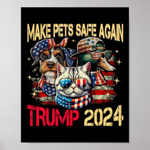 Sicher für Haustiere sorgen Trump Harris-Debatten Poster
