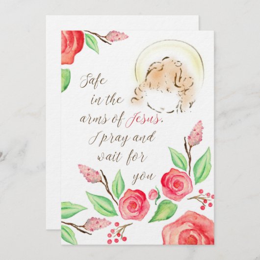 Sicher in den Armen des Säuglings Jesus Verlust Pr Einladung (Vorne/Hinten)