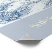 Sicher in meinem Nest Blue Giraffe Kinderzimmer Po Poster (Ecke)