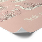 Sicher in meinem Nest Pink Swans Kinderzimmer Post Poster (Ecke)