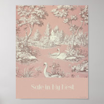 Sicher in meinem Nest Pink Swans Kinderzimmer Post