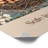 Sicher in meinem Nest-Vogel-Kinderzimmer-Poster Poster (Ecke)