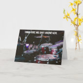 Sicher ist es ruhig - Schlagzeuger kommen gut an Karte (Gelbe Blume)