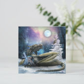 Sicher mit Drache Feiertagskarte (Stehend Vorderseite)