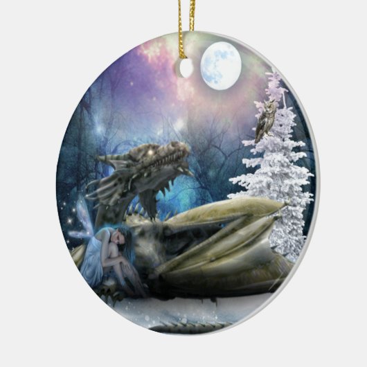 Sicher mit Drache Keramik Ornament (Links)