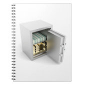 Sicher mit Gold und Bargeld Notizblock (Vorderseite)