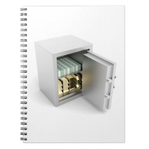 Sicher mit Gold und Bargeld Notizblock
