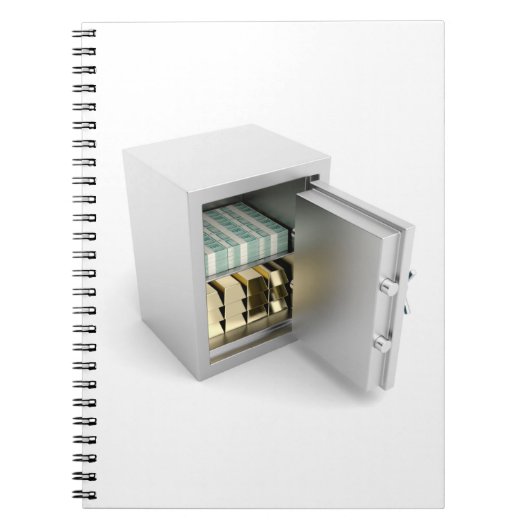 Sicher mit Gold und Bargeld Notizblock (Vorderseite)