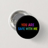 Sicher Mit Mir Stolz Button (Vorne & Hinten)