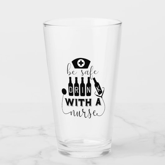 Sicher trinken mit einer Krankenschwester Glas (Vorderseite)