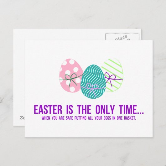 Sicher, um Eier in einen Korb zu legen Postkarte (Vorne/Hinten)