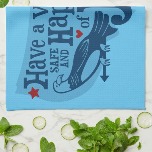 Sicher und glücklich 4. Juli Geschirrtuch (Gefaltet)