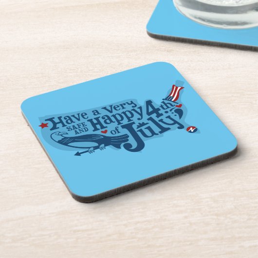 Sicher und glücklich 4. Juli Getränkeuntersetzer (Linke Seite)