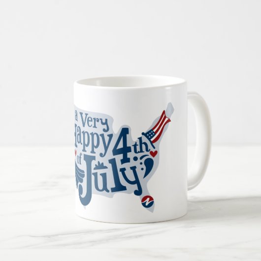 Sicher und glücklich 4. Juli Kaffeetasse (VorderseiteRechts)