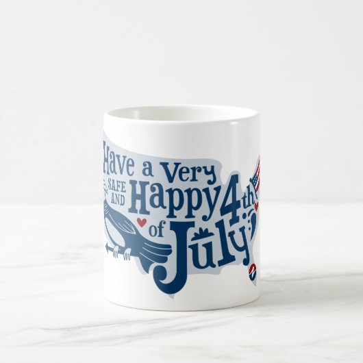 Sicher und glücklich 4. Juli Kaffeetasse (Mittel)
