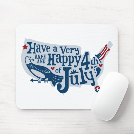 Sicher und glücklich 4. Juli Mousepad (Mit Mouse)