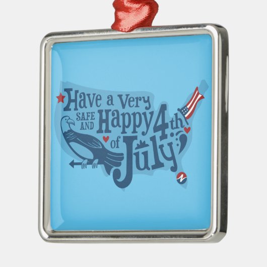 Sicher und glücklich 4. Juli Ornament Aus Metall (Links)