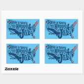 Sicher und glücklich 4. Juli Rechteckiger Aufkleber (Blatt)