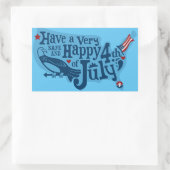 Sicher und glücklich 4. Juli Rechteckiger Aufkleber (Tasche)