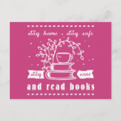 Sichere Bleibe Zuhause und Lese-Bücher Bleibe Postkarte (Vorderseite)
