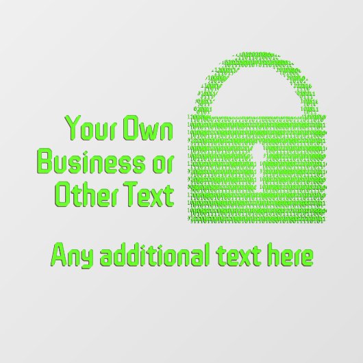 Sichere digitale Sperre im Maschinencode-Geschäft Fensteraufkleber (Blatt)