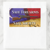 Sichere Feuerwaffen, eine sichere Gesellschaft Rechteckiger Aufkleber (Tasche)