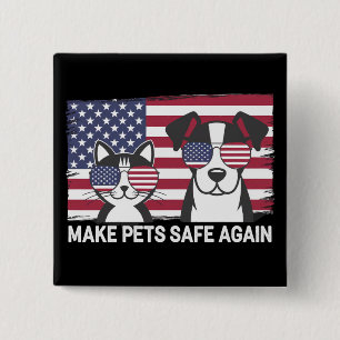 Sichere Haustiere in Trump Harris-Debatte 2024 Button