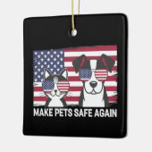 Sichere Haustiere in Trump Harris-Debatte 2024 Keramikornament (Links)